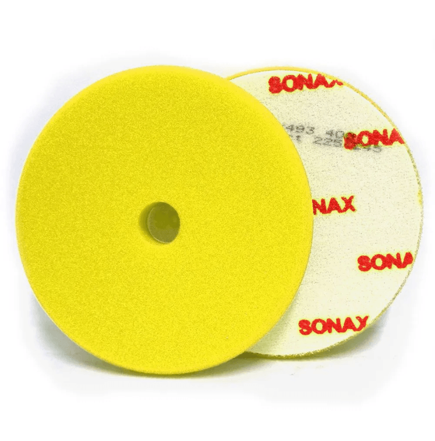 BOINA DE ESPUMA REFINO AMARELA COM FURO 5 POLEGADAS 143MM SONAX