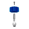 TAMPA PLASTICA AZUL DA VALVULA COM PARAFUSO INOX DA SNOW NAÇàO DETAIL