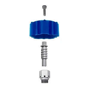 TAMPA PLASTICA AZUL DA VALVULA COM PARAFUSO INOX DA SNOW NAÇàO DETAIL