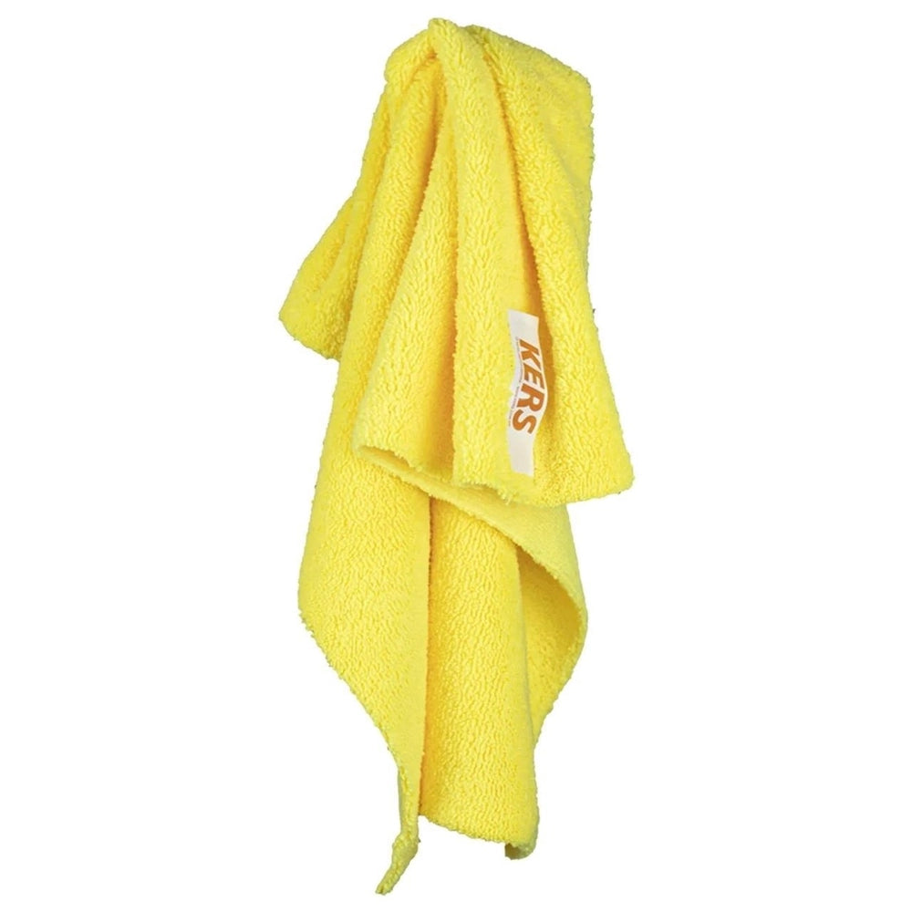 TOALHA DE MICROFIBRA AMARELA SEM BORDA CORAL FLEECE 40X60CM 450GSM KERS