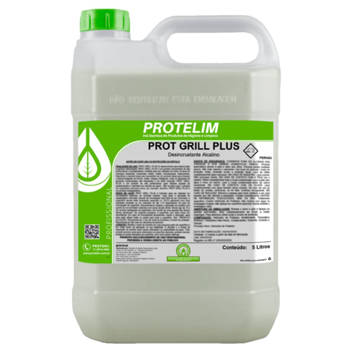 DESINCRUSTANTE ALCALINO PARA GRELHA PROT GRILL PLUS 5L PROTELIM