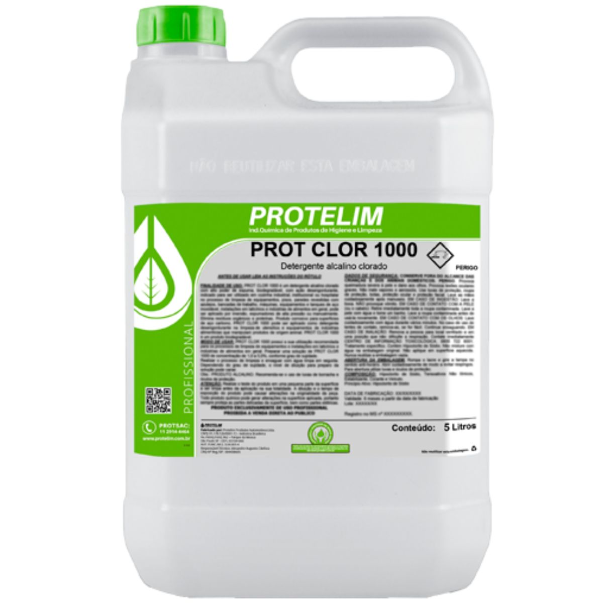 DETERGENTE ALCALINO CLORADO PROT CLOR 1000 5L PROTELIM