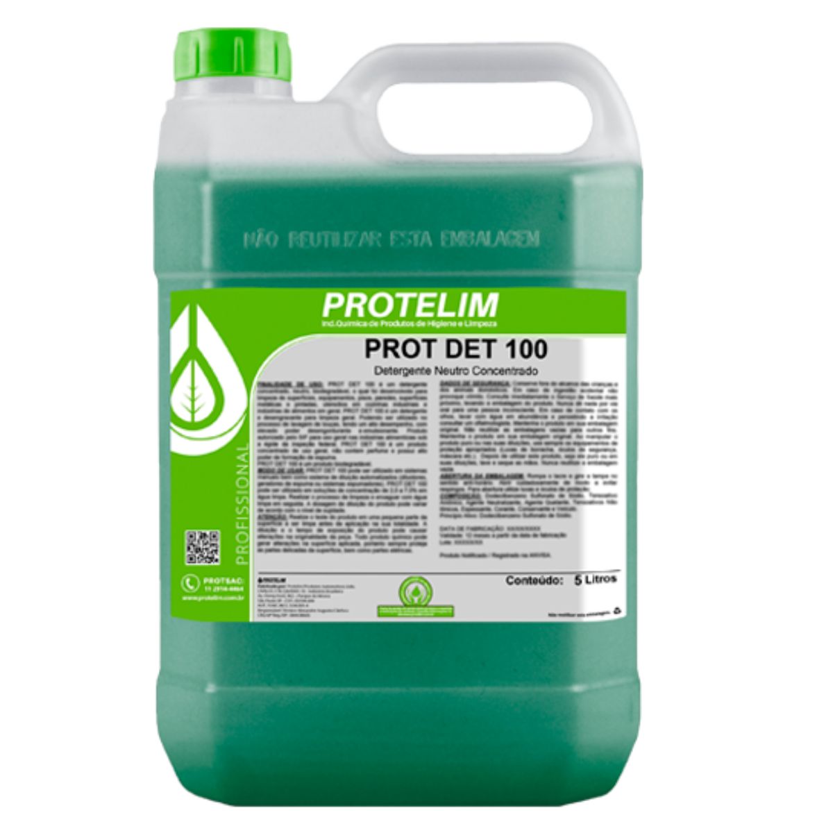 DETERGENTE NEUTRO CONCENTRADO PROT DET 100 5L PROTELIM