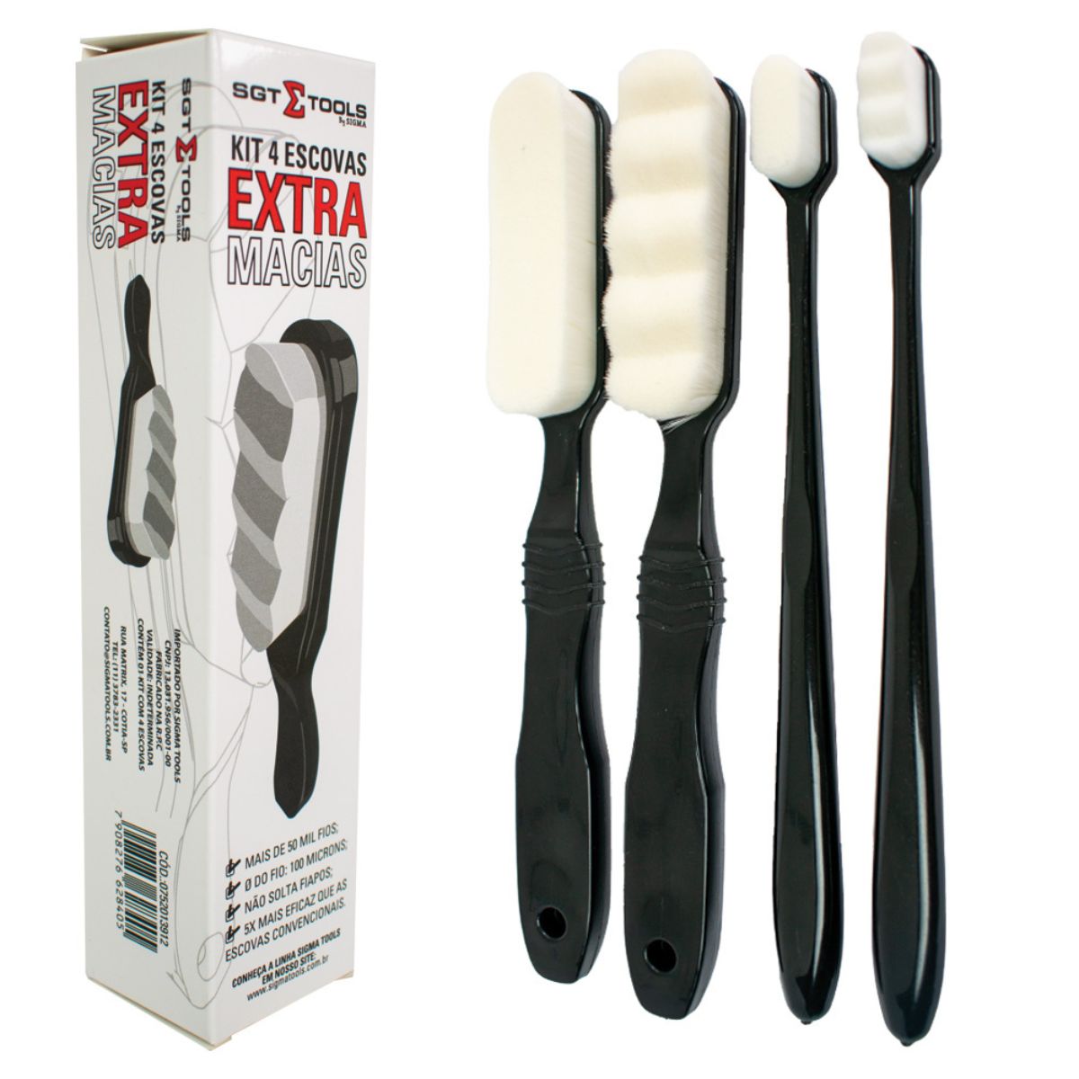 KIT 4 ESCOVAS EXTRAS MACIAS SIGMA TOOLS