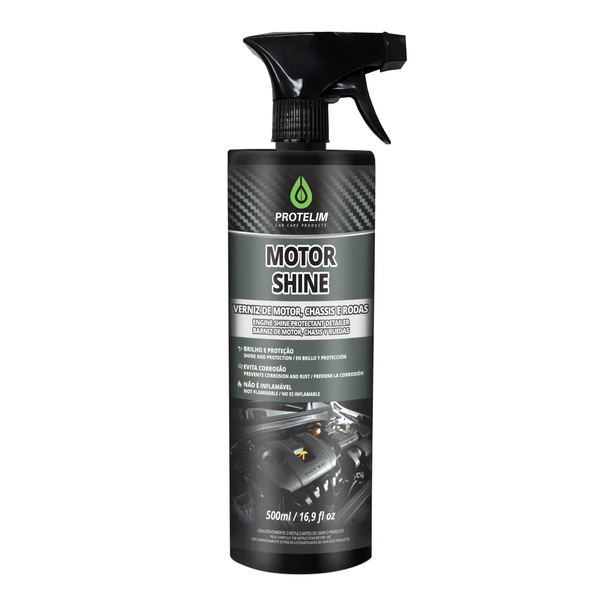 MOTOR SHINE VERNIZ DE MOTOR CHASSIS E CAIXA DE RODA 500ML PROTELIM