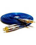 CABO RCA 5MM AZUL PARA SOM AUTOMOTIVO PLUG METAL 1M SVART