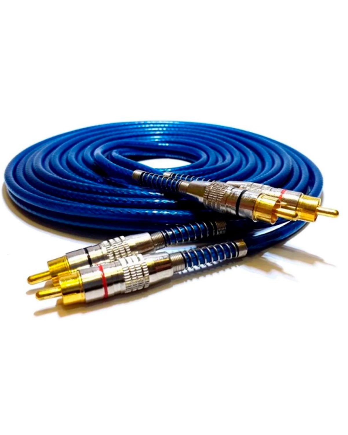 CABO RCA 5MM AZUL PARA SOM AUTOMOTIVO PLUG METAL 1M SVART
