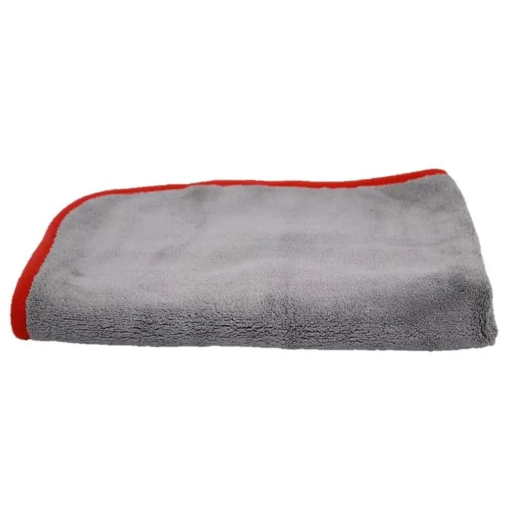 FLANELA DE MICROFIBRA 600GSM CINZA C/ BORDA VERMELHA 38X58CM PARA ACABAMENTO DETAILER