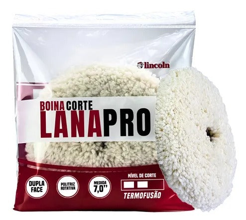 BOINA DUPLA FACE LANA PRO FIO BRANCO 7 POLEGADAS CORTE LINCOLN