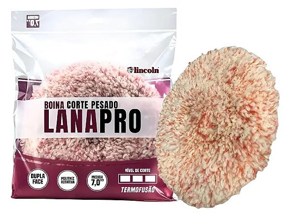 BOINA DUPLA FACE LANA PRO FIO VERMELHO E BRANCO CORTE PESADO 7 POLEGADAS LINCOLN