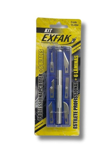 ESTILETE COM 6 LAMINAS PARA REBARBA 15-094 EXFAK