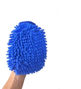 LUVA LAVAGEM MICROFIBRA DUPLA FACE AZUL 1600gsm HENDA