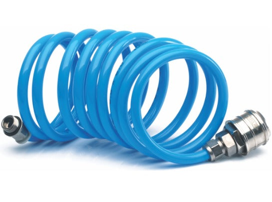 MANGUEIRA ESPIRAL PU 150PSI 1/4 BSP MACHO 2,5 METROS STEULA
