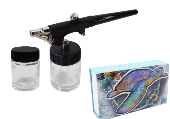 KIT AEROGRAFO DE SUCCAO ACAO SIMPLES BICO 0.8MM 5 PCS UR510K YANGUI