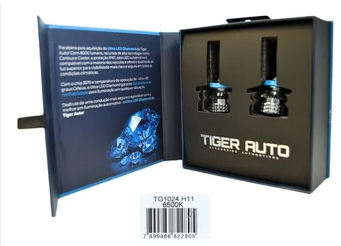 LED DIAMOND 6500K H11 16V LUM 8000 60W COOLER/REAT/CANCELLER TIGER AUTO