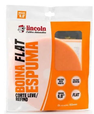 BOINA ESPUMA FLAT LARANJA CORTE LEVE/REFINO 6 POLEGADAS LINCOLN
