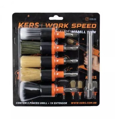 KIT DE PINCEIS DRILL WORK SPEED 5 PEÇAS KERS