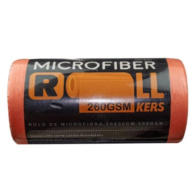 MICROFIBRA EM ROLO 30X30CM 260GSM 50UN LARANJA KERS