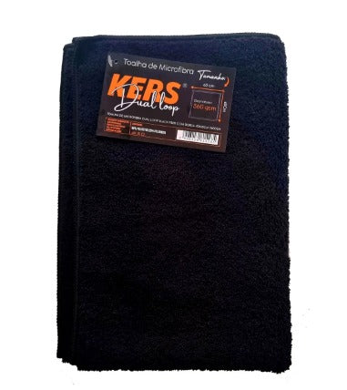MICROFIBRA DUAL LOOP BLACK FIBER COM BORDA 40X60CM 360GSM KERS