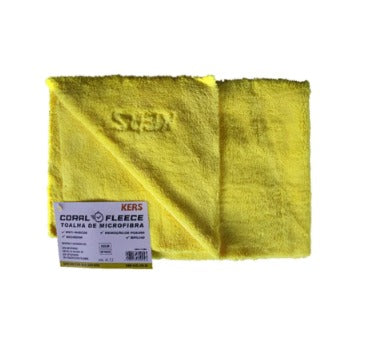 MICROFIBRA AMARELA SEM BORDA CORAL FLEECE 40X60CM 450GSM KERS