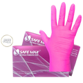 LUVA NITRILICA ROSA SAFEMAX TAM M SUPERMAX